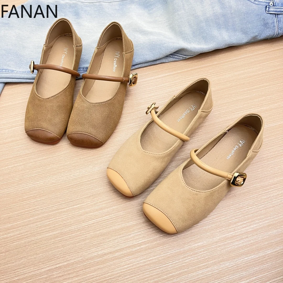 

Mary Jane Shoes for Women's Shallow Mouth 2025 Comfortable Soft Sole Retro Casual Low Heel Flat Shoes Classic Design Shoe
