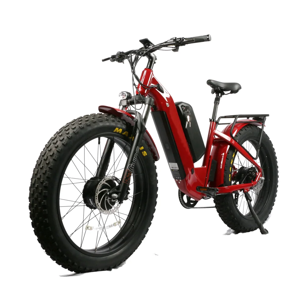26 Inches Off-Road Fatbike 1000W 40AH 200KM Long Range 7 Speed Beach Mountain E-bike Dual Motor Electric Bicycle