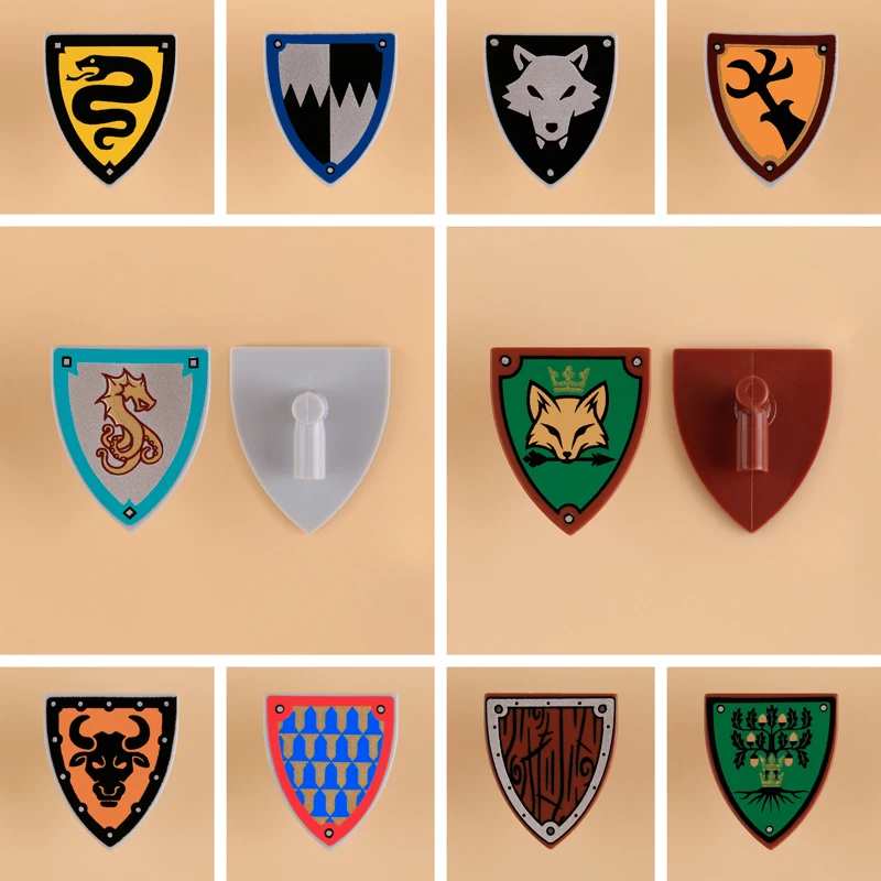 Medieval Lion Armor Vest Wolf Shield Building Blocks Castle Military Eagle Knight Soldier Figures Accessories Bricks Toys Gifts
