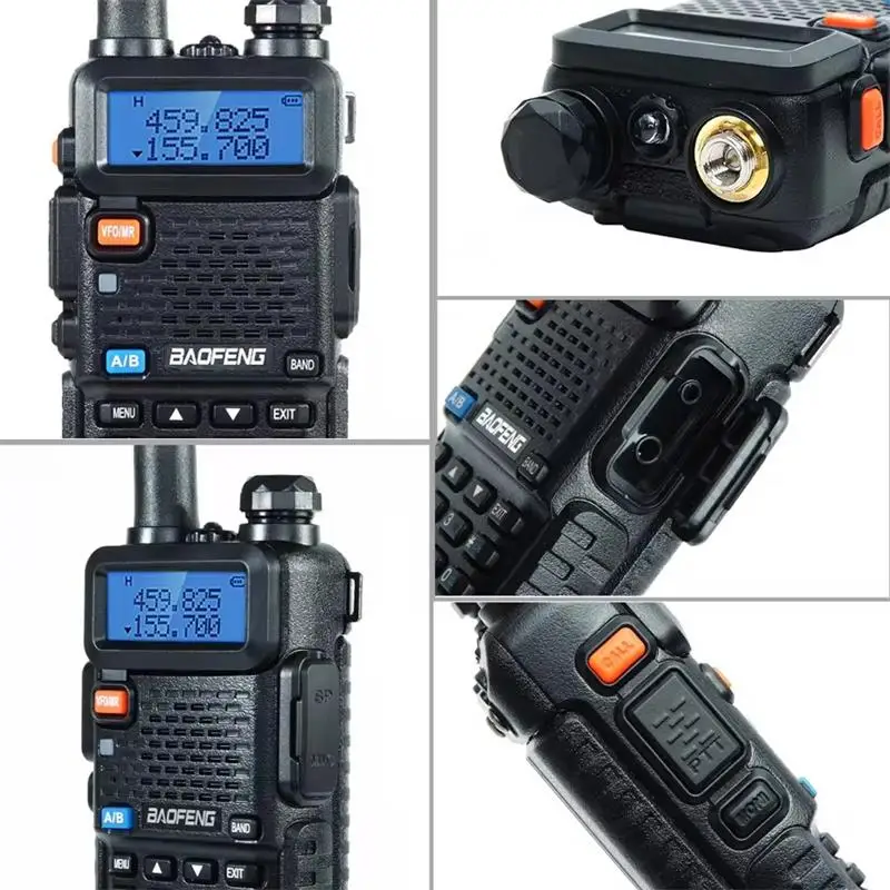 Baofeng UV-5R Radio UV5R 8W Walkie Talkie UV 5R 8W Radioaficionado FM VHF UHF con auricular batería de 2800mAh, uso multiescenario