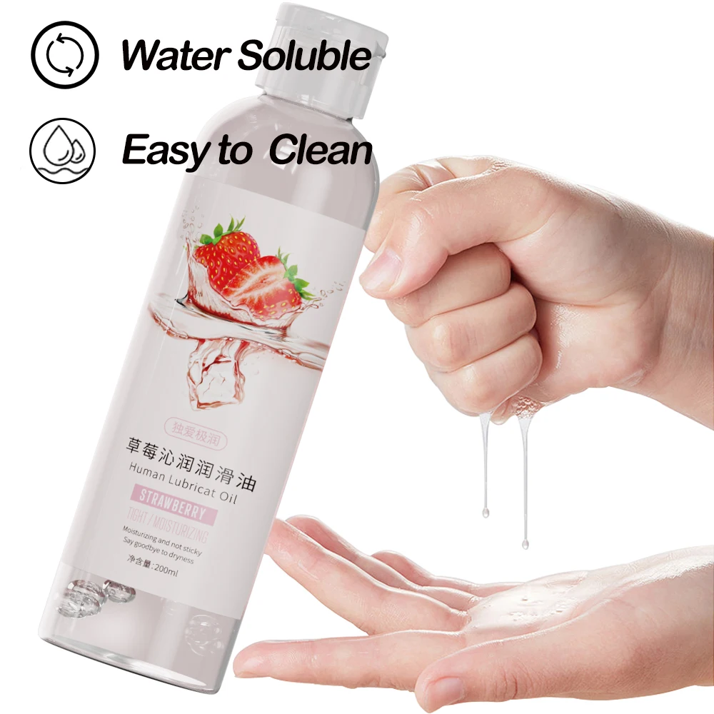 200ml Fruit Flavor Water Based Lubricant for Anal Vaginal Oral Sex Silicone Lubricating Oil Sex Products Couple Gay Massage Gel