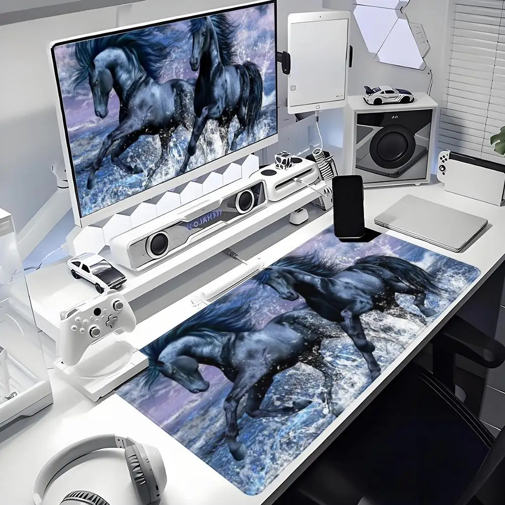 

Коврик для мыши с лошадью, настольный коврик для мыши, милый HD настольный коврик, расширенные коврики для игровой клавиатуры, большой коврик для геймерской мыши 100x50 см XXL