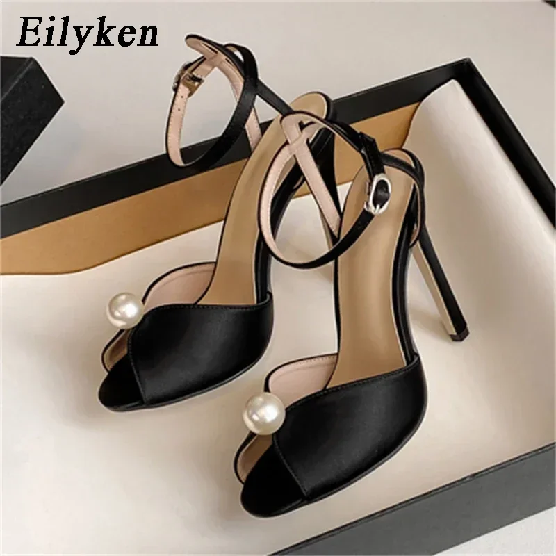 Eilyken Sexy String Bead Open Toe Sandals Woman Ankle Buckle Strap Stiletto Heels Party Prom Shoes Summer Pumps Zapatos Mujer