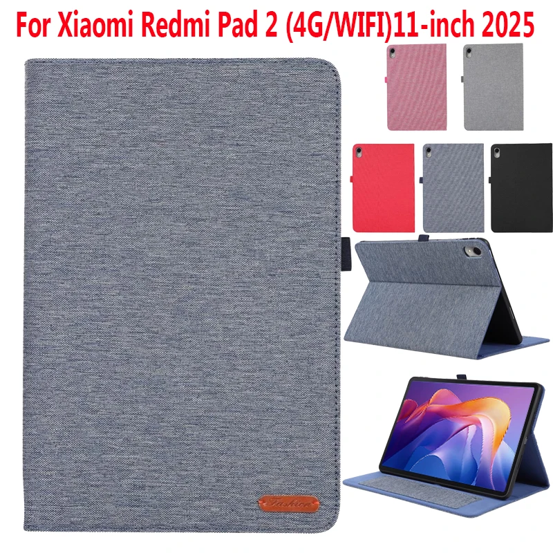 

Противоударный флип-чехол для Xiaomi RedMi Pad 2 2025 11 дюймов с отделениями для карт, защитный чехол-подставка