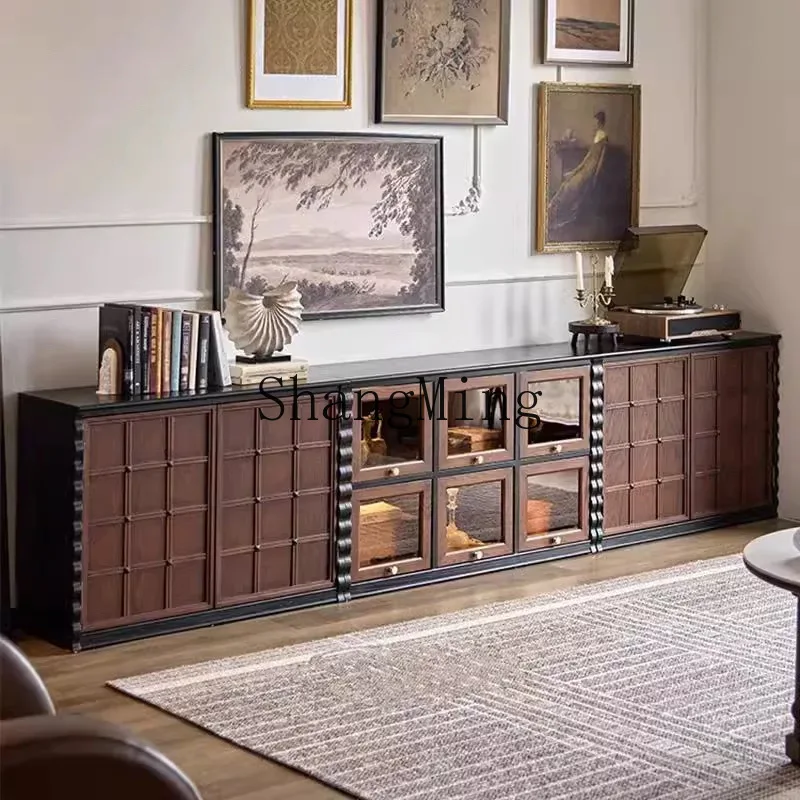 

SM module combined cabinet solid wood carmen living room new Chinese TV medieval bedside table storage