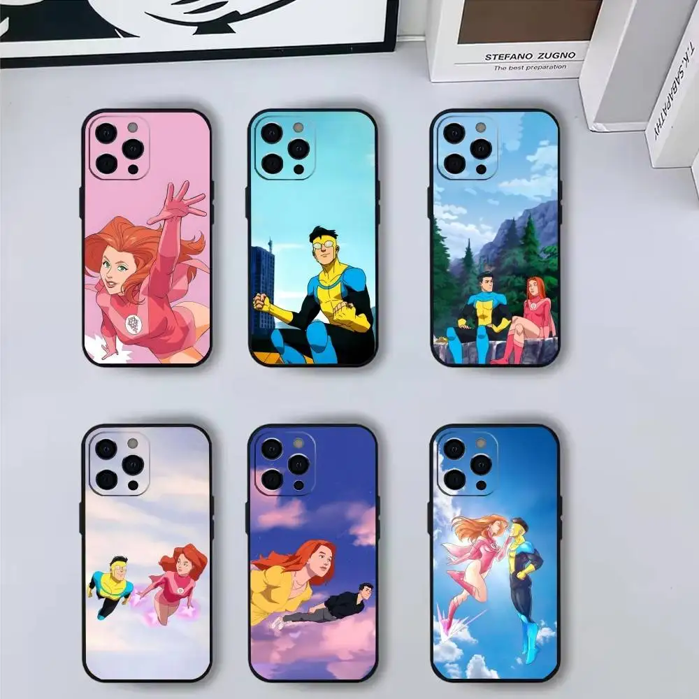 

Anime I-Invincible M-Mark A-Atom E-Eve Phone Case For iPhone 17,16,15,14,13,12,11 Plus,Pro Max,XS,Soft Silicone Black Cover