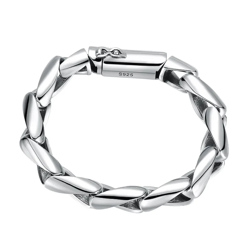 ornament glossy silver bracelet thick type men's simplicity single trend Thai silver personalized silver jewelry