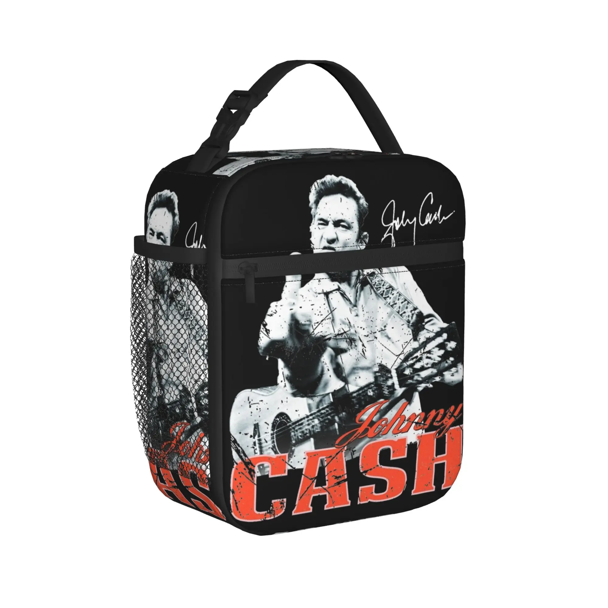 Rock N Roll Music Rebel Johnny Cash Insulated Lunch Bag Leakproof  Lunch Container Cooler Bag Lunch Box Tote Work Bento Pouch