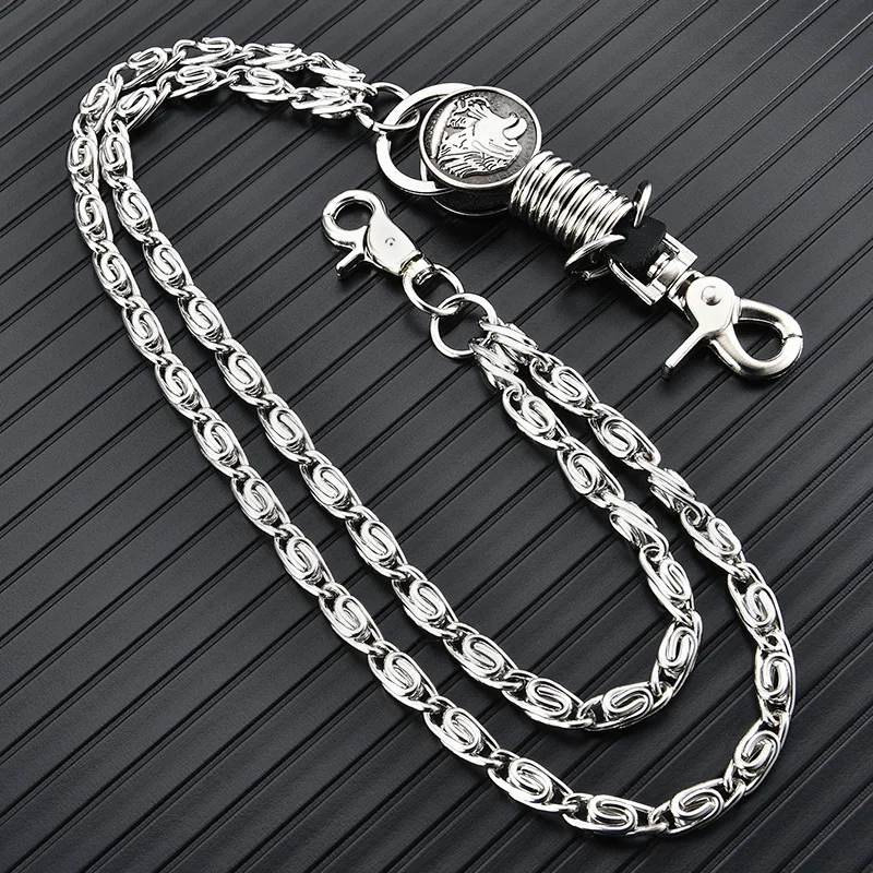 

Punk trouser chains, metallic hip-hop waist chain accessories, chunky chain bag chains