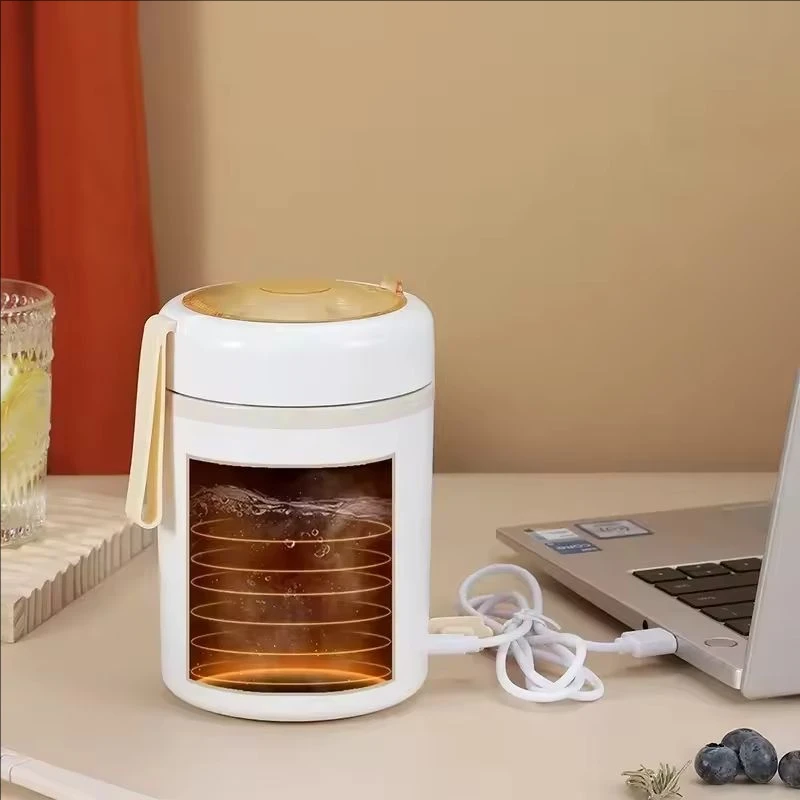Garrafa de água elétrica USB à prova de vazamentos em aço inoxidável 12V 24V 5V para carro, porta-malas, viagens, escritório e local de trabalho. Aquece leite e bebidas._voghion.com