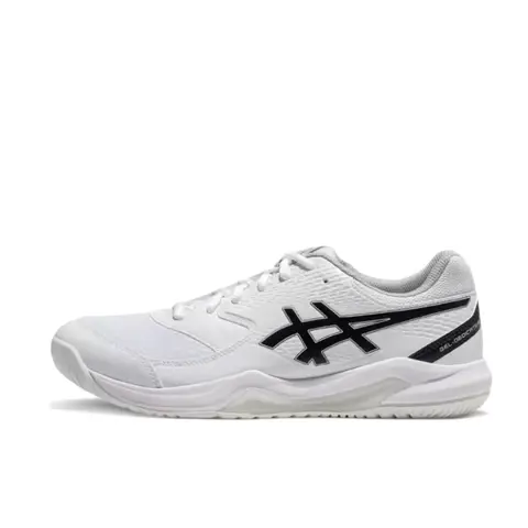ASICS Gel-Dedicate 8 Men's White/Black Low-Top Tennis Shoes – Synthetic Leather Upper, Breathable Non-Slip Comfort 1041A408-101