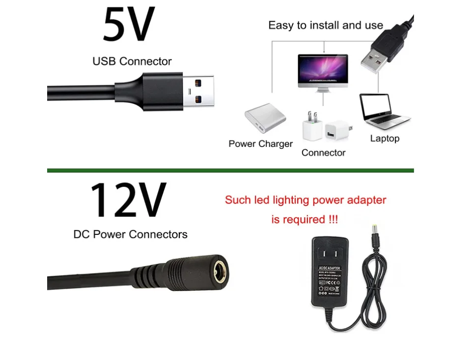 DC 5V 12V FCOB USB LED Strip Light 320 LEDs High Density Flexible FOB COB Led Lights RA90 Warm Nature White Linear Dimmable
