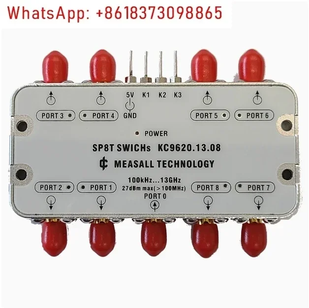 8-way electronic switch SP8T RF gator, LF~8GHz microwave switch, ultra-wideband eight selections with one indicator