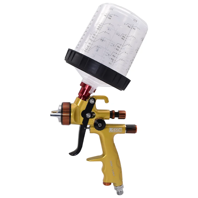 Golden Gravity Feed Spray Gun 1.3mm Nozzle High Atomization Pneumatic Paint Sprayer For Auto Body Car Refinishing Furniture Pain