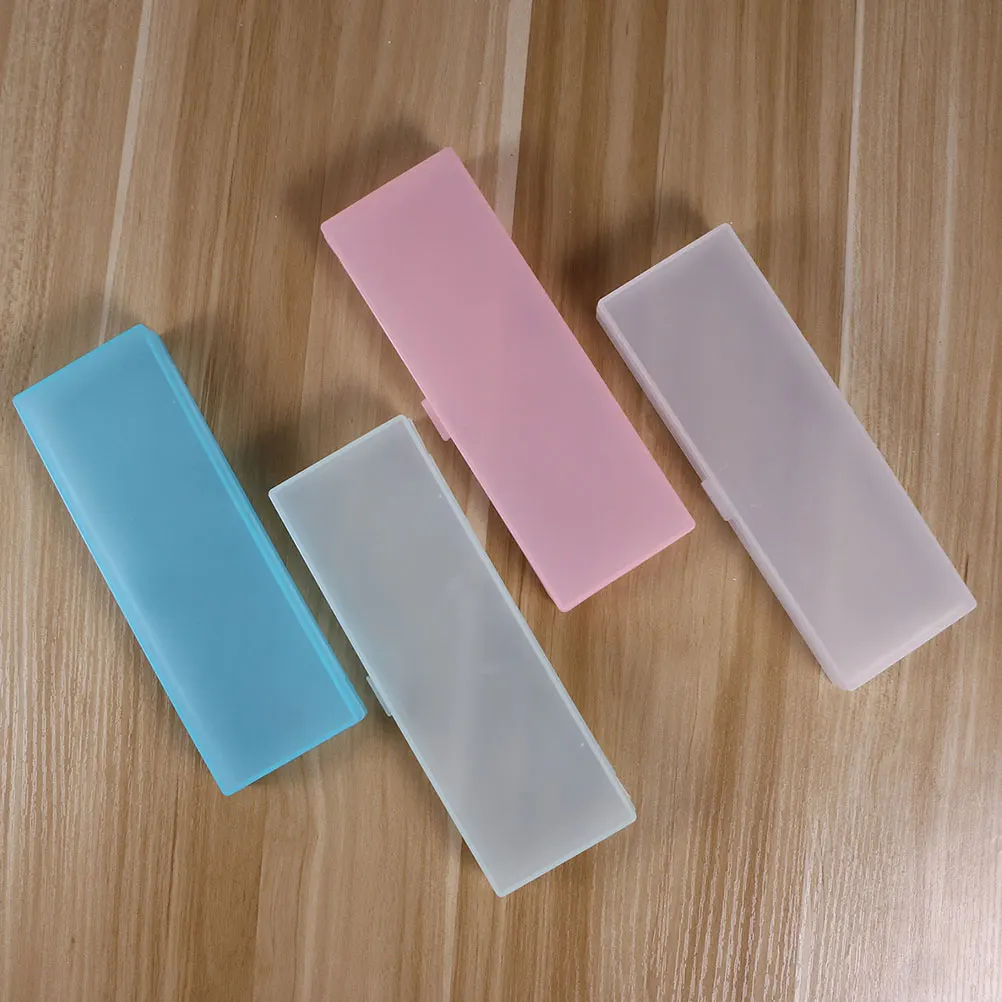 

12 Pcs Frosted Stationery Box Lightweight Pencil Case Durable Plastic Holder Portable Pen Container Student ganizer Storage