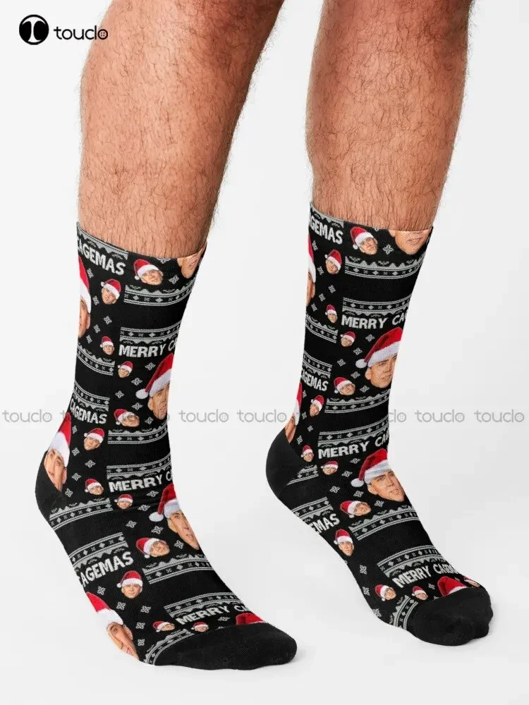 Nicholas Cage Funny Meme Nicoage5Fs Socks White Soccer Socks Youth Personalized Custom Unisex Adult Teen Youth Socks Custom Gift