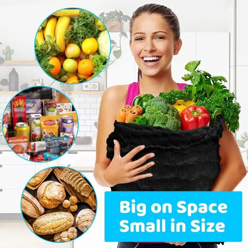1Pcs Mini Retractable Folding Bag Large Capacity Pleated Magic Bag Portable Multifunction Storage Bags Fashion Home Supplies