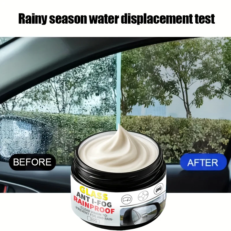 Car Glass Waterproof Spray Kit: Hydrophobic Anti-Rain/Anti-Fog Coating, Suitable for Car Windows, Mirrors & Bathroom Glass
