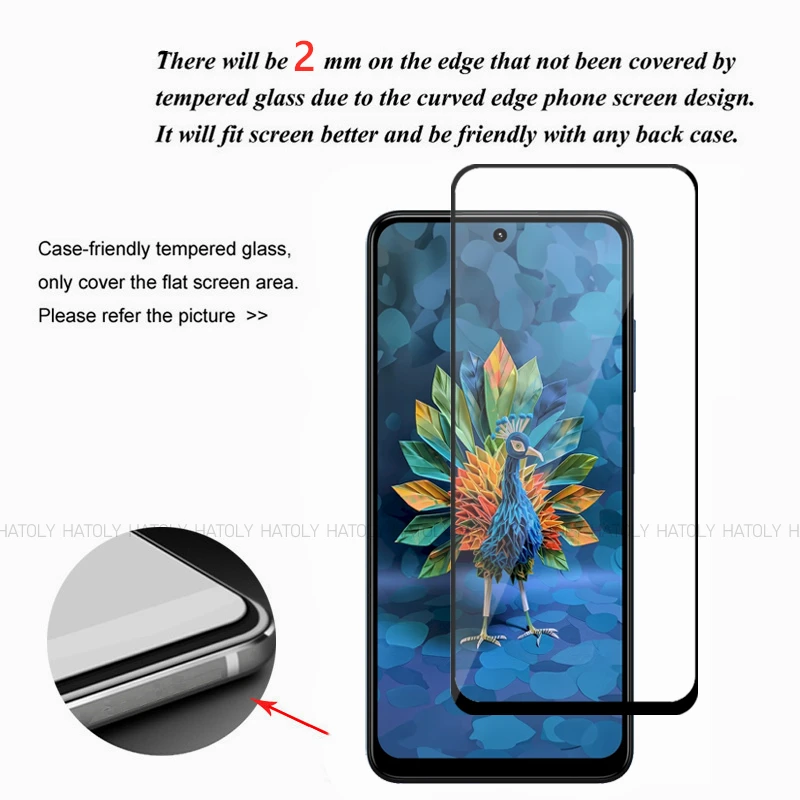 2/4PCS Tempered Glass For HMD Crest Screen Protector For HMD Crest Full Glue Cover Protective Screen Phone Glass For HMD Crest