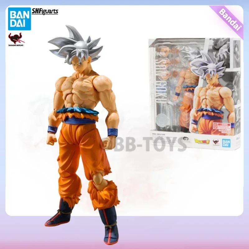 

In Stock Original Bandai BB Dragon Ball Z Anime Figure SHF Super Migatte No Gokui Silver Hair Son Goku Kakarotto Action