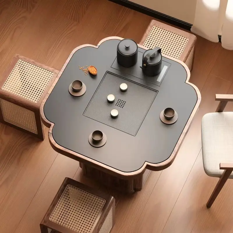 Table à Thé Traditionnelle Alberoise avec Roues, Design Nordique, Moderne, Luxe, Unique, Salon