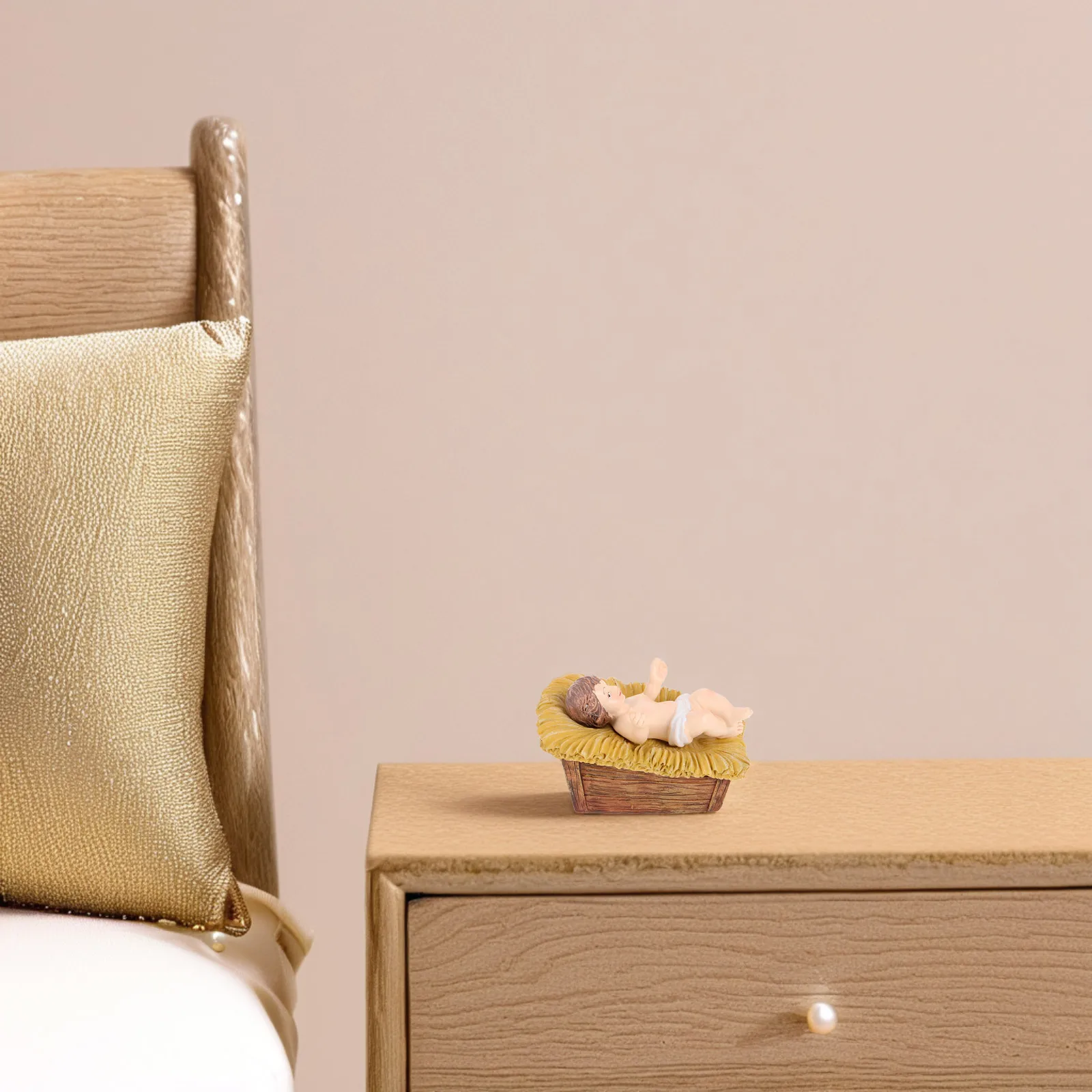 

Jesus In Manger Resin Craft Statue Christmas Decoration Religious Home Office Desk Decor Tabletop Ornament