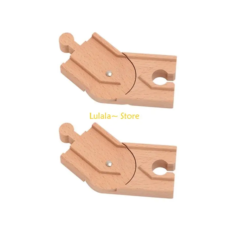 Y4QA 2pcs Wooden Connector Pieces Compatible Multiple Brand Train Systems