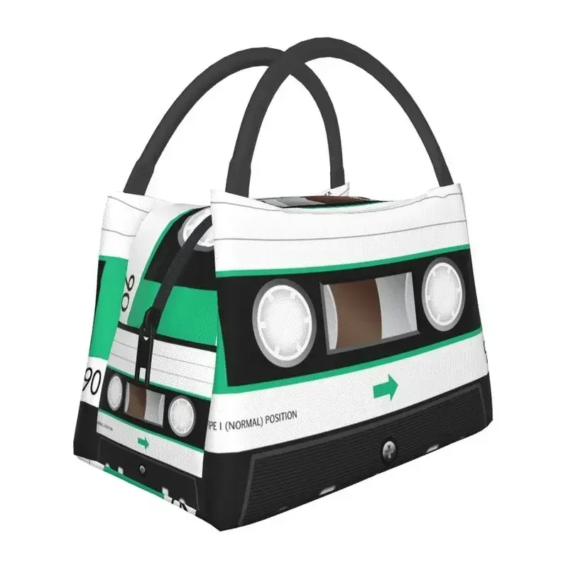 Custom Cassette Music Tape Lunch Bags Men Women Thermal Cooler Insulated Lunch Box for Office Travel