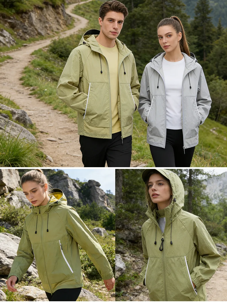 LNGXO Unisex Sun Protection Jackets Summer Waterproof Quick Dry Reflective Coat Camping Hiking Climbing Lightweight Windbreaker