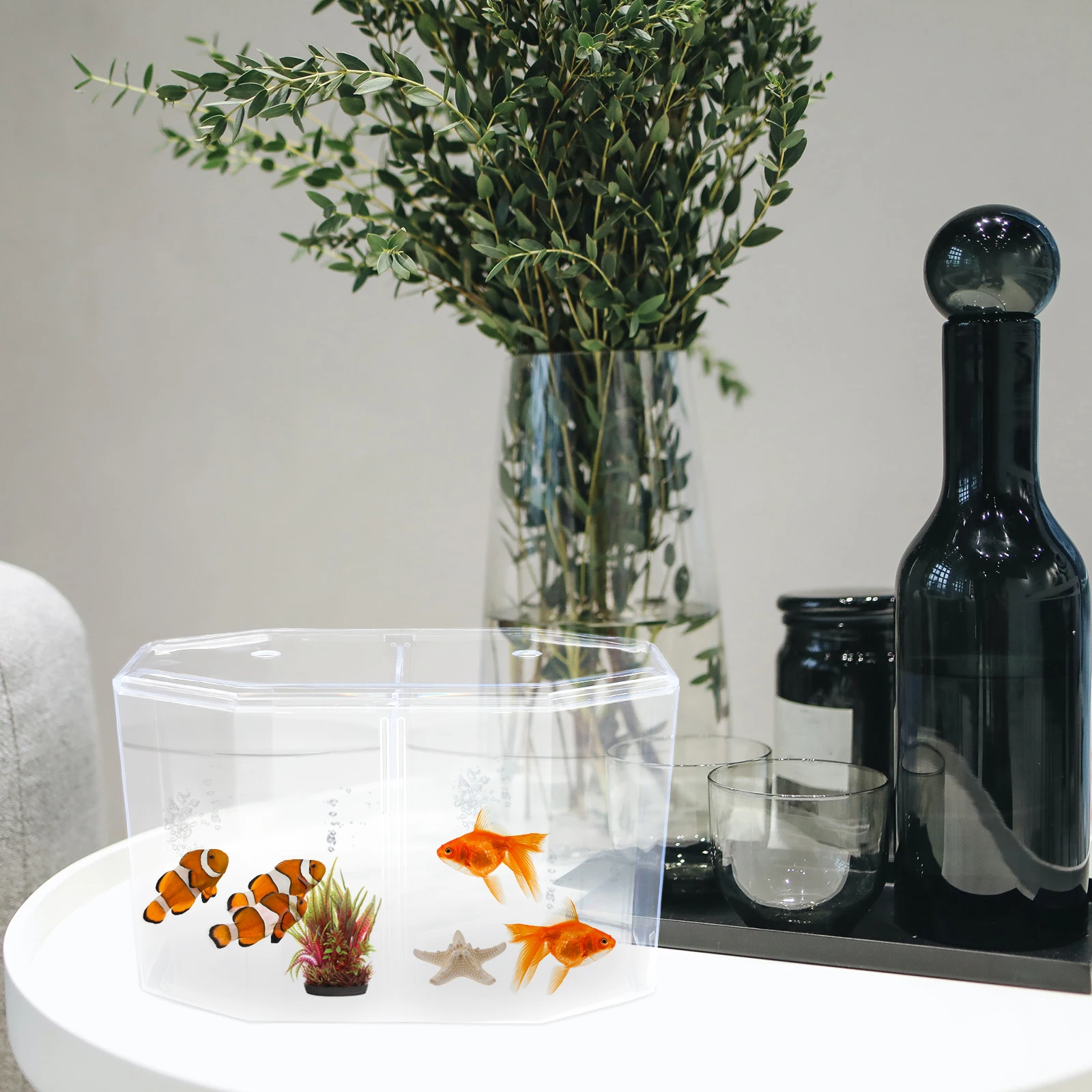 

Fish Breeding Box Transparent Acrylic Aquarium Divider Tank For Small Fish Goldfish Shrimp Guppy Clownfish Isolation