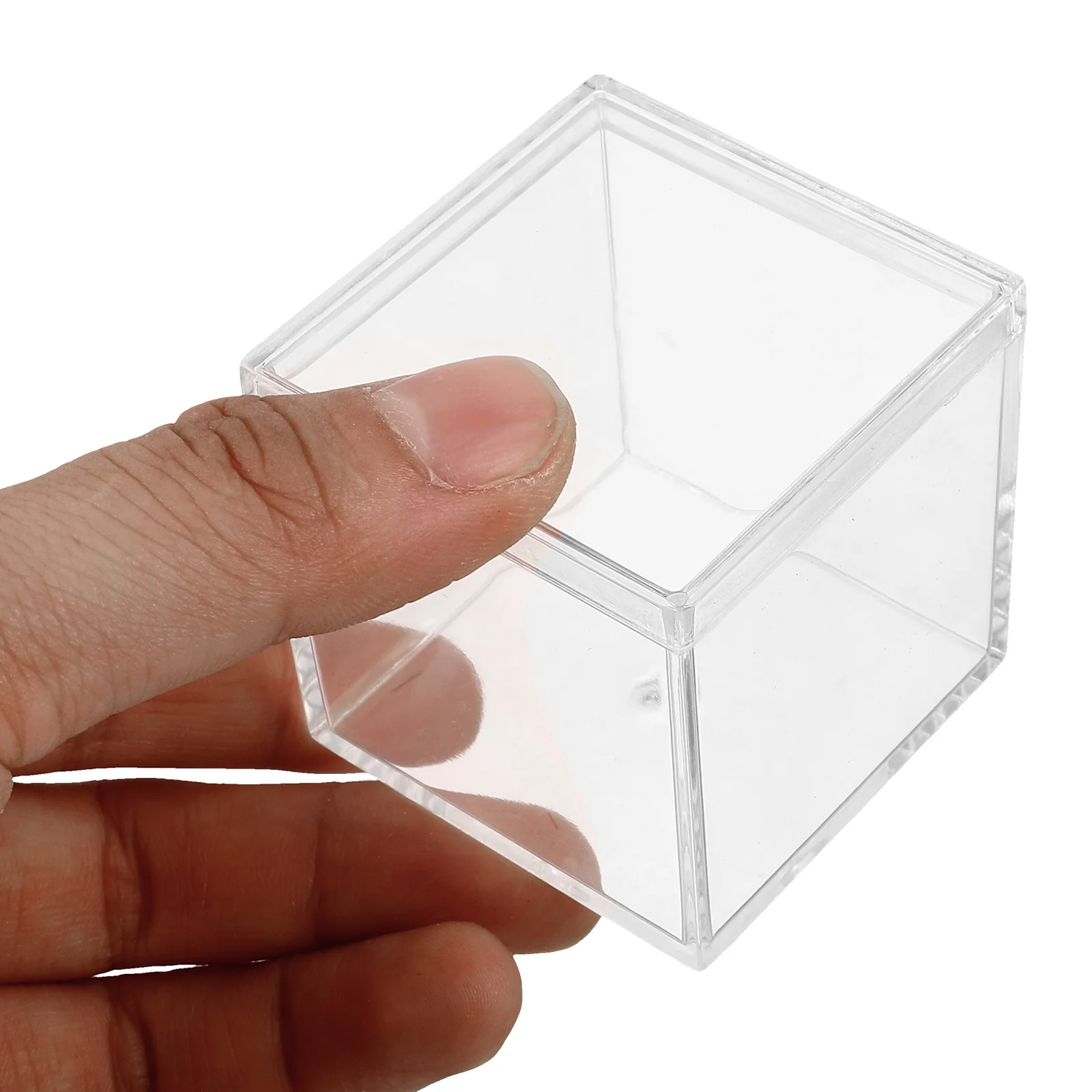 Small Transparent Box Square Container Clear Acrylic Boxes Gift Candy with Lids Organizer Mini Case Bead Containers