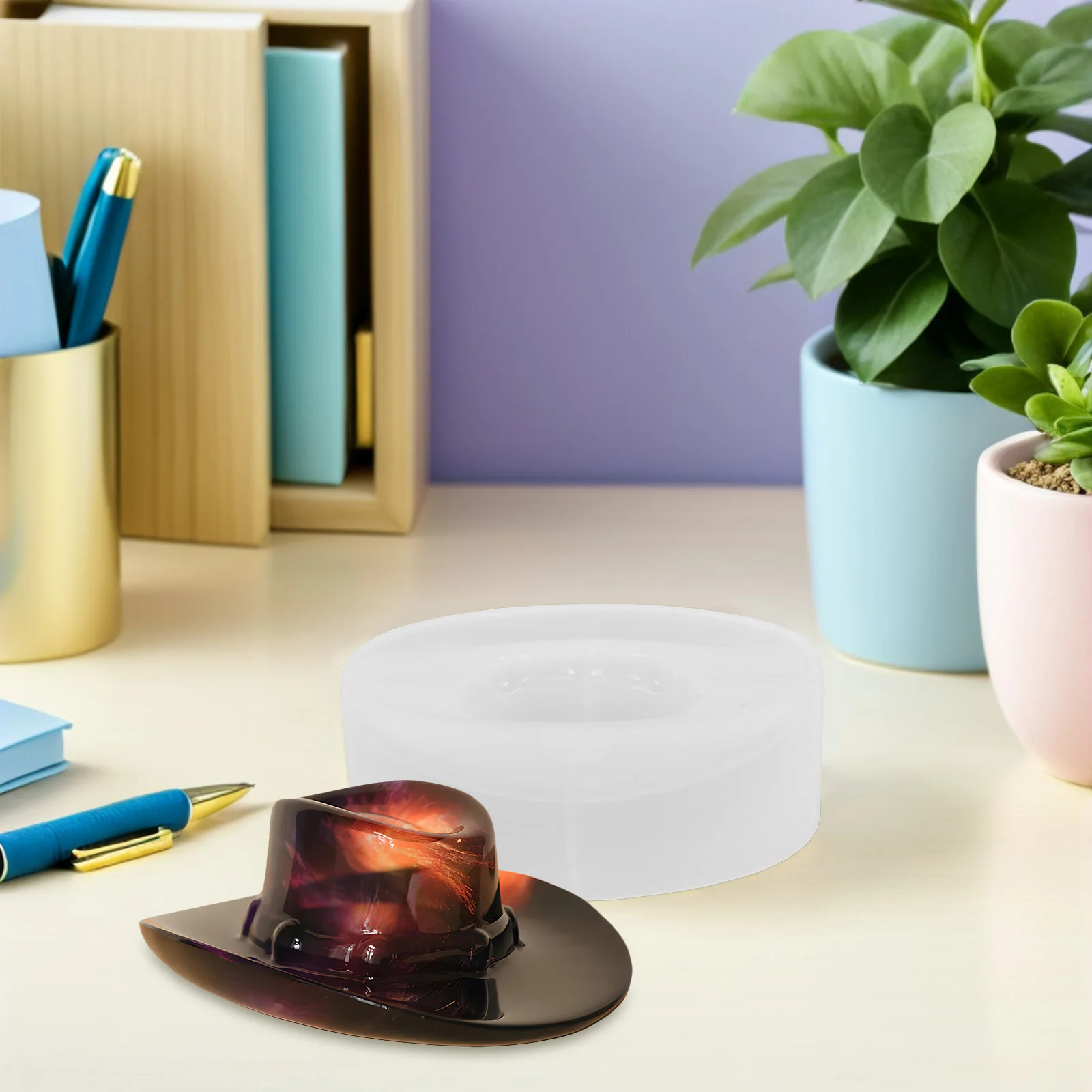 

Cowboy Hat Silicone Mold Realistic Resin Casting Jewelry Tray Epoxy Mold Christmas Decoration DIY Craft Resin Tray Holiday Decor