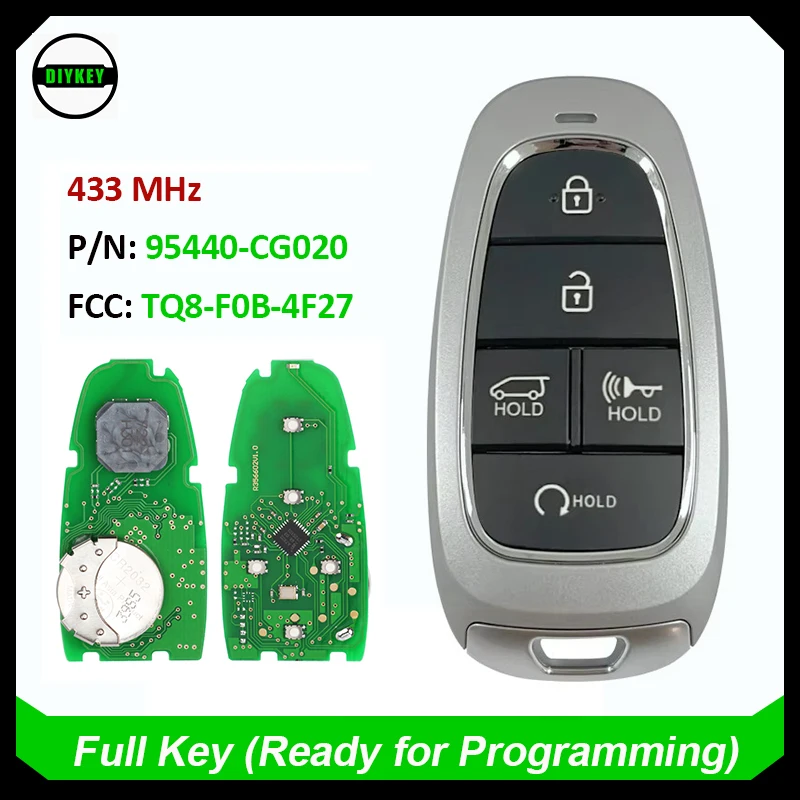 

DIYKEY 95440-CG020 для Hyundai Staria 2022 + умный дистанционный брелок без ключа, 5 кнопок, 433 МГц, 47 чипов FCC ID TQ8-F0B-4F27