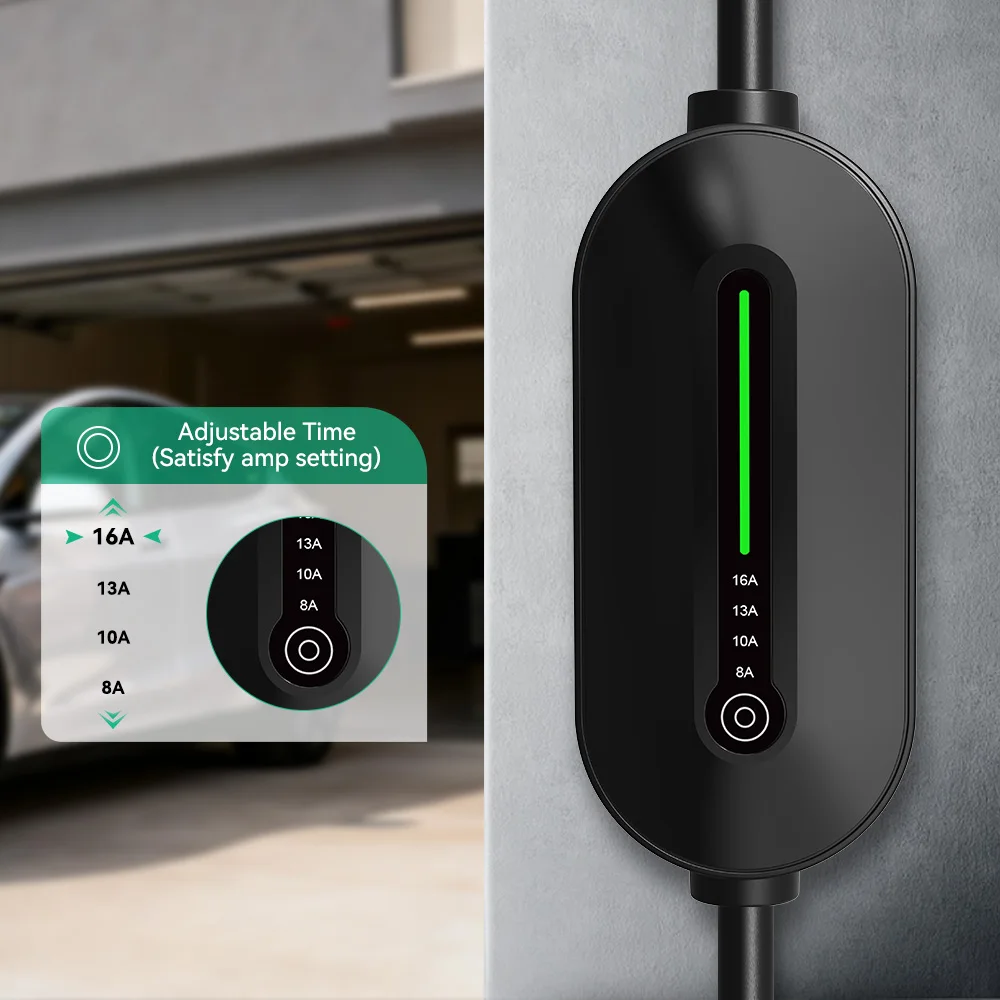 JDMEX Type2 3.5KW EV Portable Charger EVSE Charging Cable 16A 1Phase Fast Charging Schuko Plug 5M for Electric Vehicle