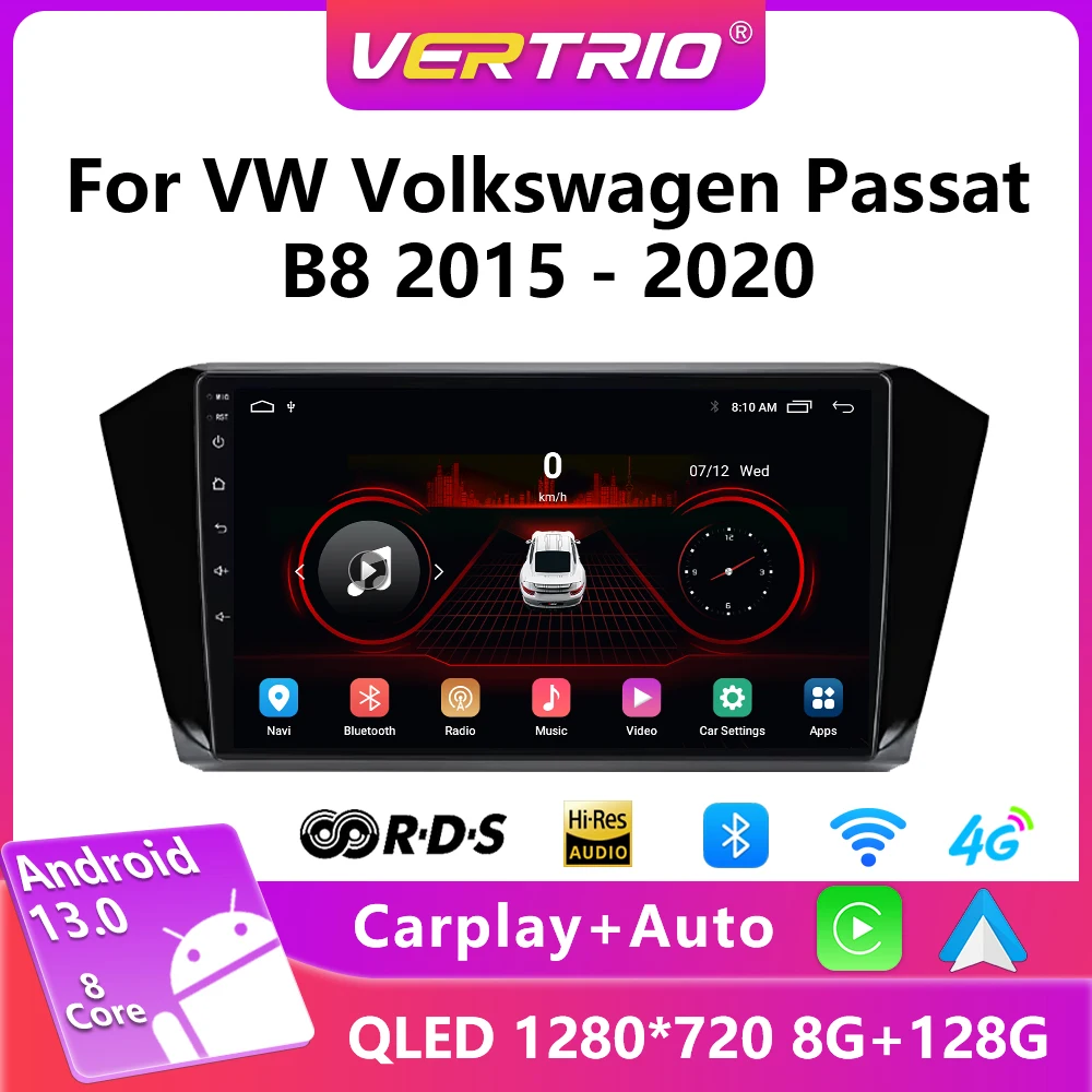 

For VW Volkswagen Passat B8 2015-2020 Android 13 Car Radio Multimedia Video Player GPS Navigation 2 din 4G Wireless Carplay DSP