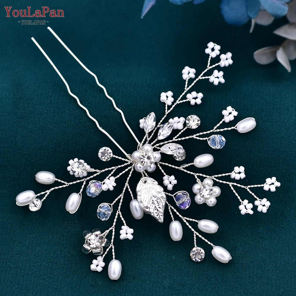 YouLaPan Beaded Bridal Hair Pin Woman Hair Clips Girls Hairpin for Party Wedding Hair Accessories Bridesmaid Hair Ornament HP103