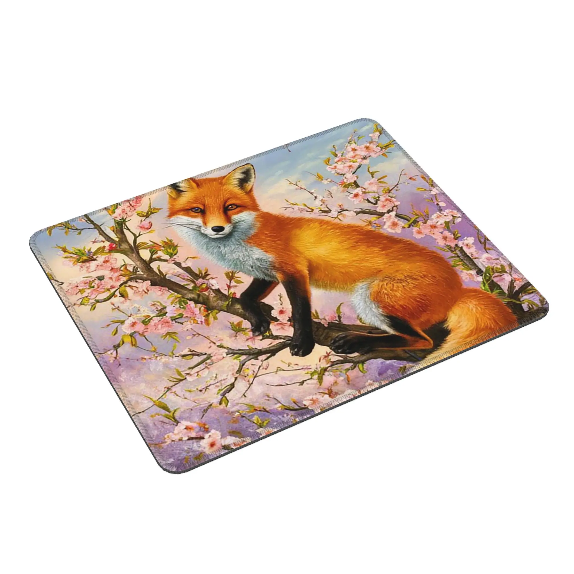 A Fox Perched On A Branch Painting Mouse Pad Computer Keyboard Mouse Mat Gaming PC Laptop Desk Mat Office Table Mats