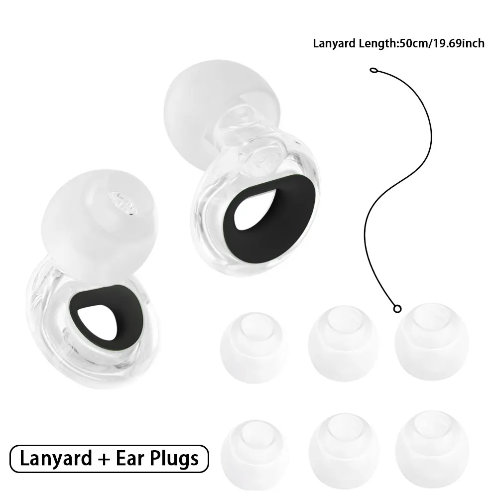 Swimming Silicone Ear Protector With Lanyard Noise-Reducing Earplugs Sound Insulation Cap Waterproof Washable for Children Adult