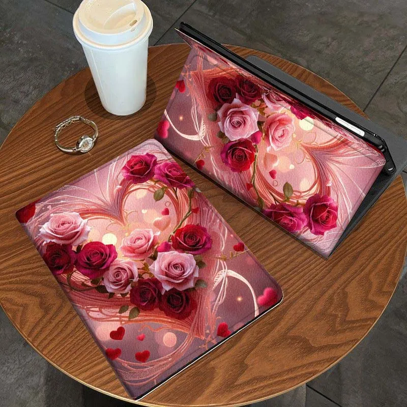 

Heart Shaped Rose Bouquet Gift For Samsung Galaxy Tab S11 A11 A9 A8 S6 A 10.1 A7 10.4 Plus 2025 2023 Tablet Case