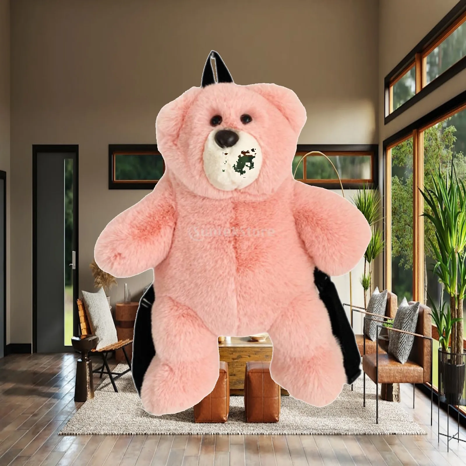 Plush Bear Backpack Cartoon Adjustable Shoulder Strap Cute Stylish Bookbag Animal Backpack for Girls Kids Boys Adults College