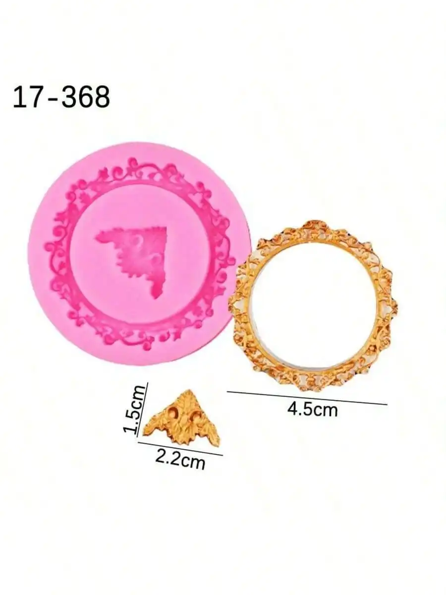 4 Stile Silikonrahmen-Schokoladenform, Barocke Tonformen für Fondant, Rahmenform für Basteln, Backen, Cupcake-Topper, Dekoration – Detail 10