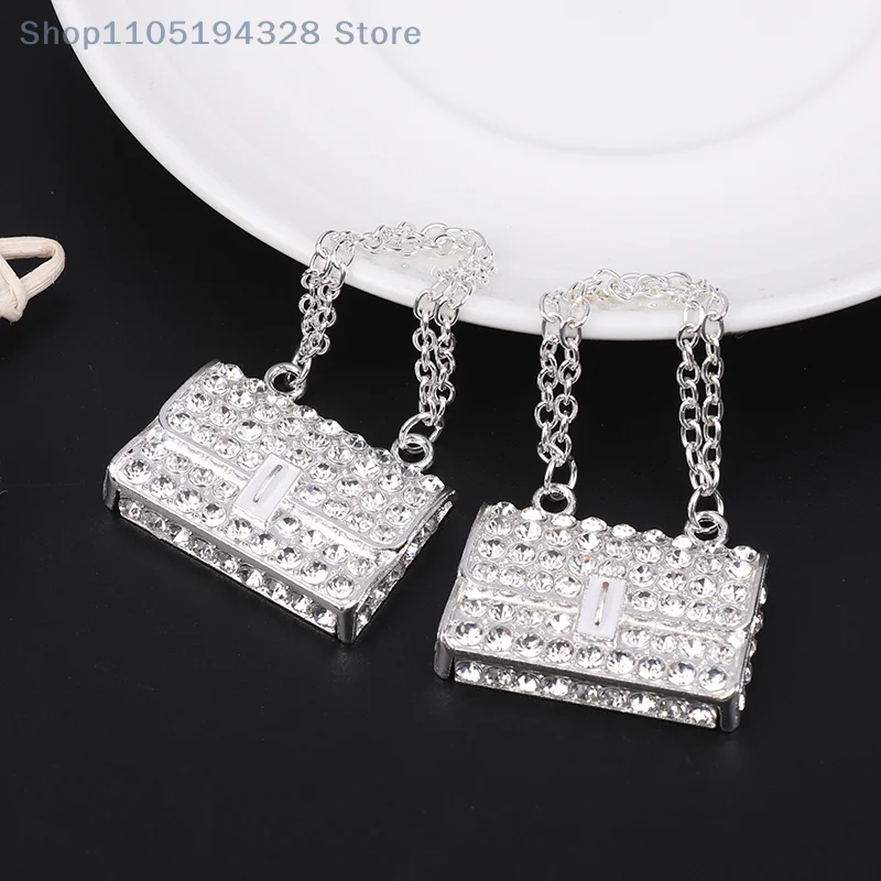 Сумка с металлической цепочкой, кукольная сумка, миниатюрная сумка для покупок для одежды, кукольный домик, миниатюрная детская игрушка