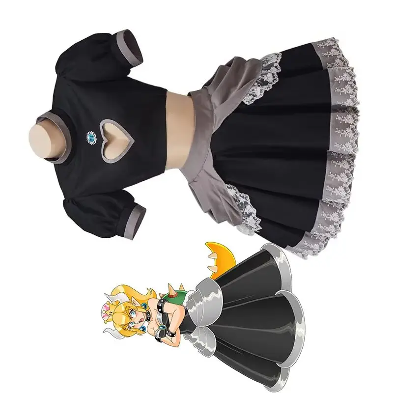 Принцесса Косплей Банкет Игровой Костюм Женский Сексуальный Черный Укороченный Топ Юбки Платье Костюм Хэллоуин Вечеринка Comic Con Лолита Бальное Платье