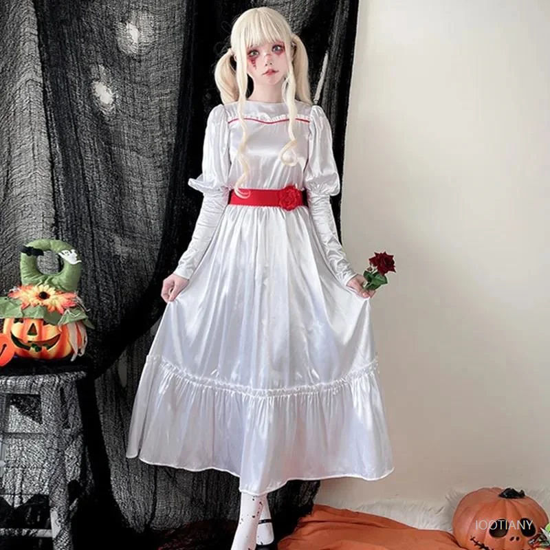 Mexican Day Of The Dead Carnival Party Horror Movie Doll Annabell Bloody Ghost Bride Costume Halloween Zombie Voodoo Clown Dress