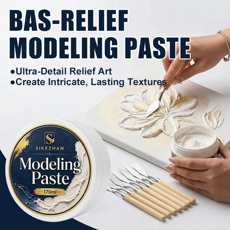 Professional Modeling Paste for Acrylic Painting with Palette Knife Set Texture Medium for Relief Art and 3D Sculpture- SIKEZHAN