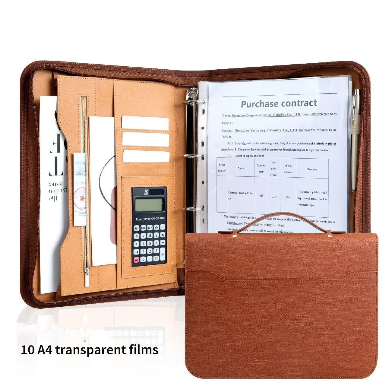 portadocumenti-a4-in-pelle-pu-con-cerniera-e-manico-cartella-per-documenti-aziendali-multi-scomparto-con-blocco-note-resistente-all'acqua
