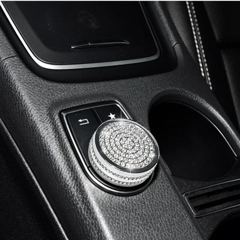Kristallglänzende Diamant-Dekorblende für Mercedes Benz A B W212 GLK GLA CLA ML GL Mittelkonsole Multimedia-Tasten – Detail 5
