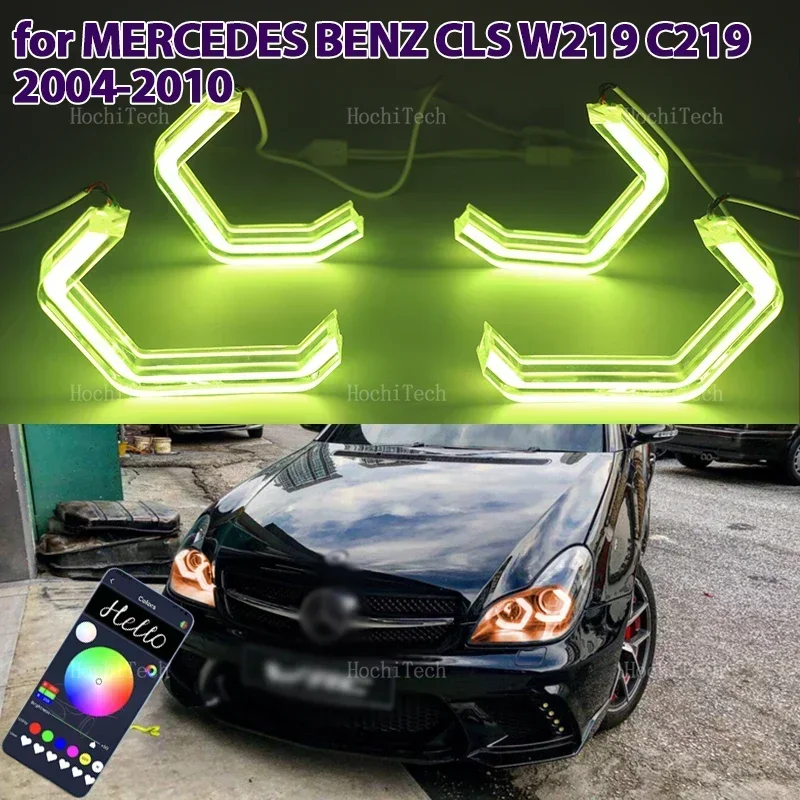 

M4 Стиль RGB Красочные Световые Кольца Управление Приложением DRL Светодиодный Комплект Ангельских Глаз Для MERCEDES BENZ CLS W219 C219 2004-2010