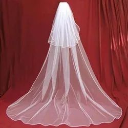 New Arrival White Ivory Two layer Bridal veil long 2026 Velo de novia wedding veil Wedding accessories velo de novia