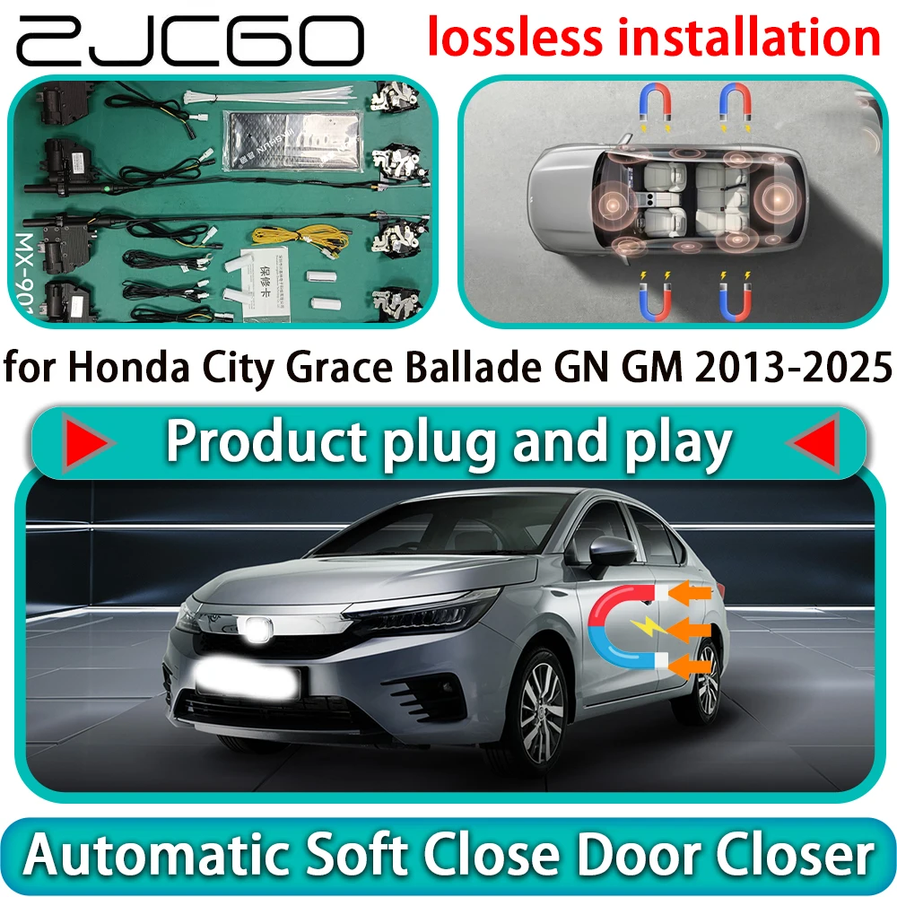 for Honda City Grace Ballade GN GM 2013-2025 Auto Pull Soft Close Door Kit Power Latch Electric Door Catch Soft Closing Assist